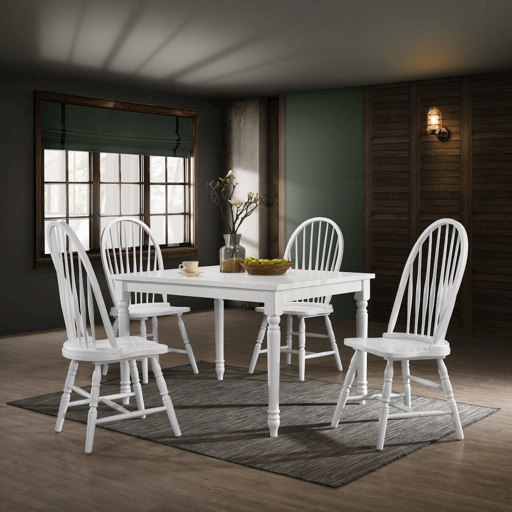 Draven Farmhouse Dining Table with 4 Laurant Upholstered Dining Chair. Picture 4