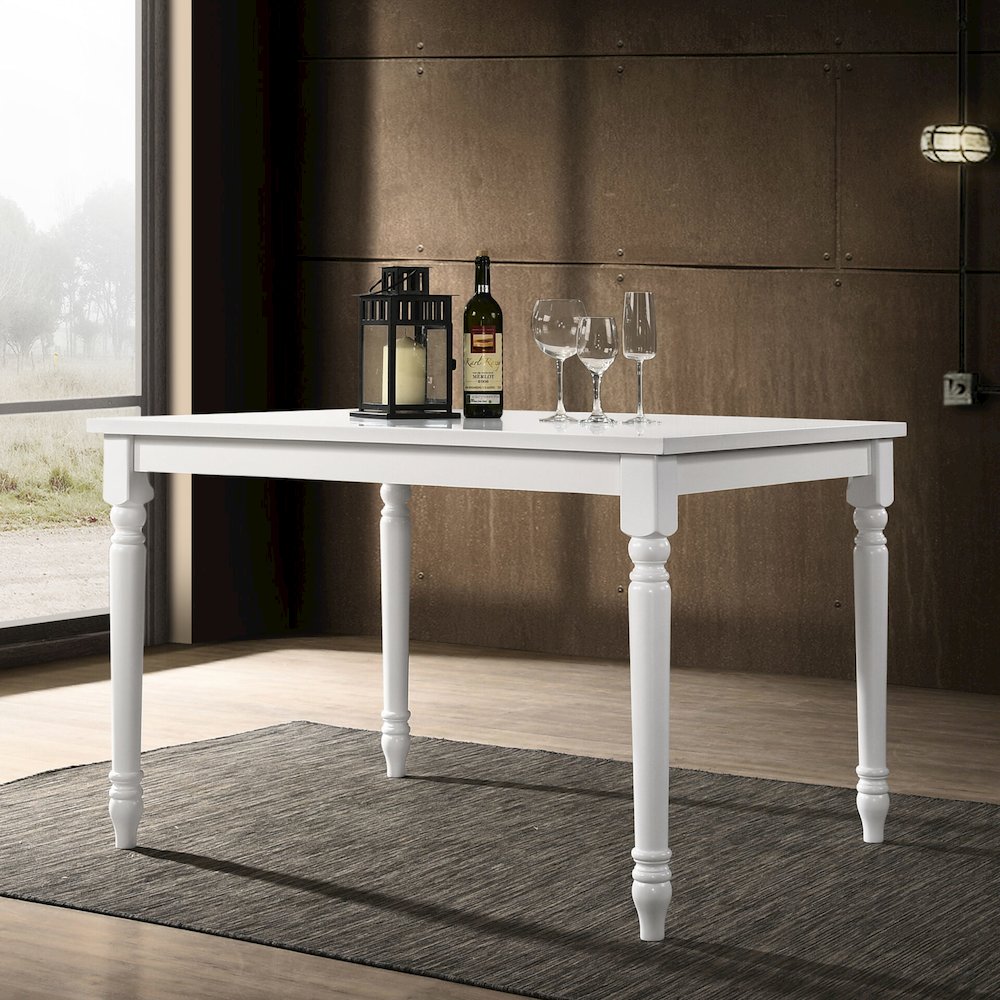 Draven Farmhouse Dining Table with 4 Laurant Upholstered Dining Chair. Picture 2