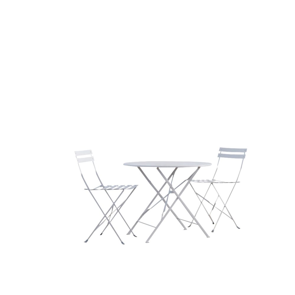 Bistro Folding Outdoor Chair Set - Set of 2 - White. Picture 6