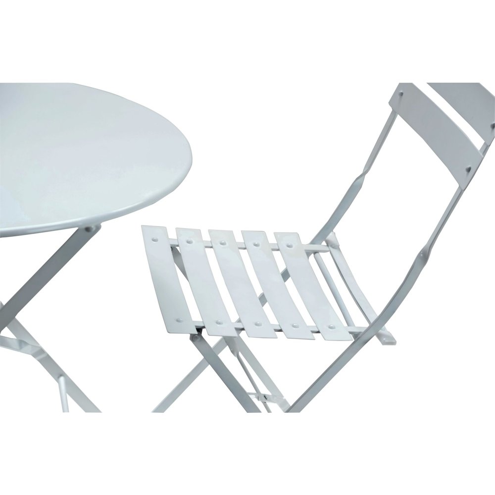 Bistro Folding Outdoor Chair Set - Set of 2 - White. Picture 3