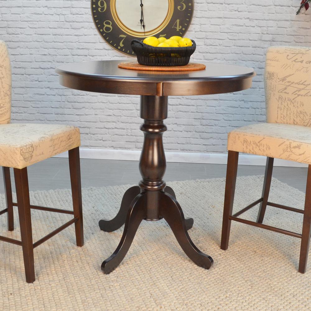 Fairview 30" Round Pedestal Bar Table - Espresso. Picture 7
