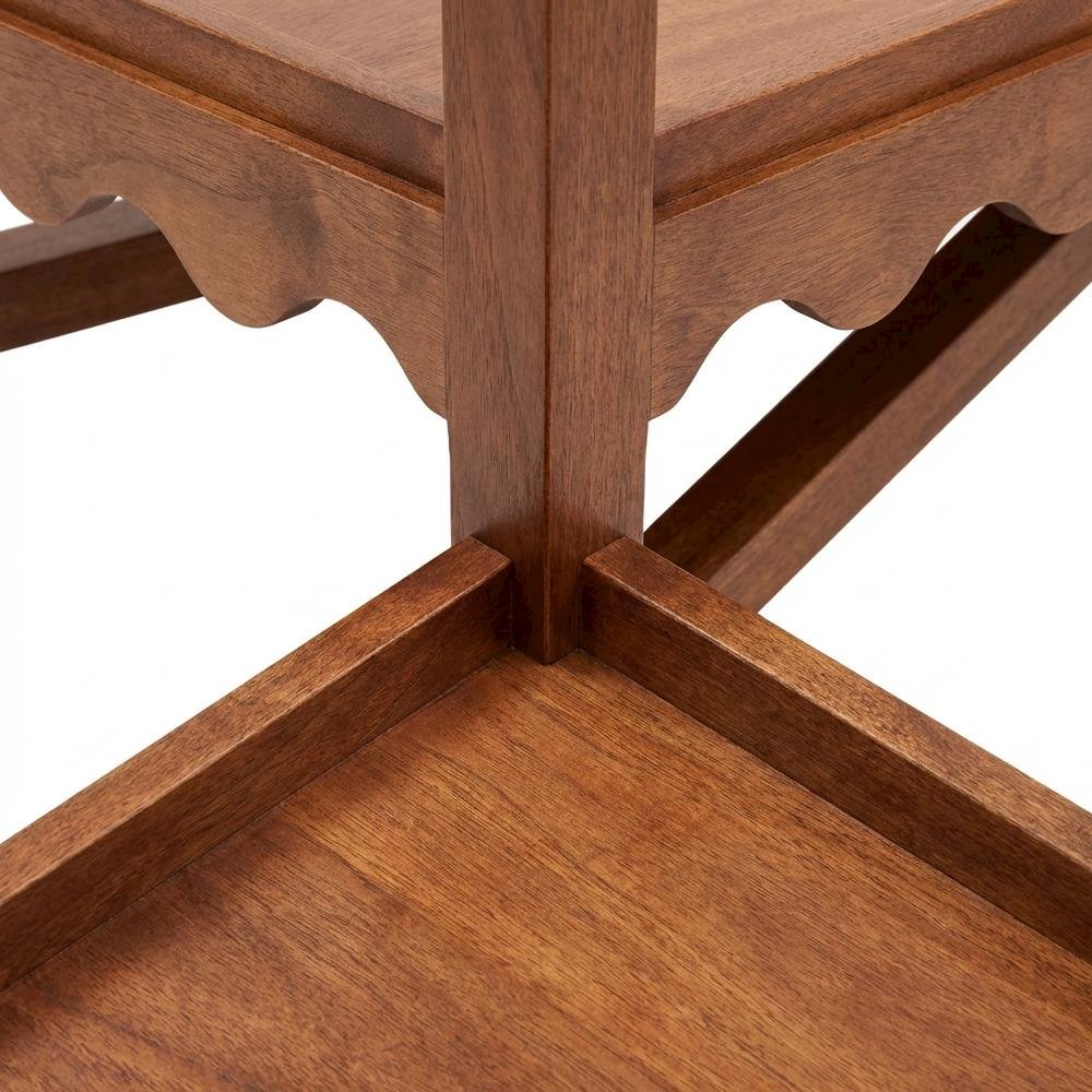 Rectangular Mango Wood Coffee Table with Lower Shelf, Transitional Style. Picture 6