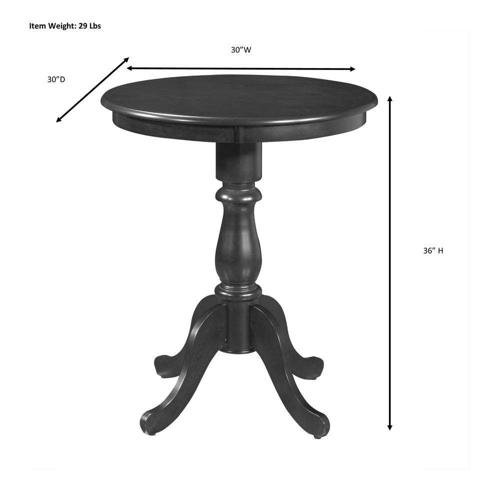 Fairview 30" Round Pedestal Bar Table - White. Picture 5