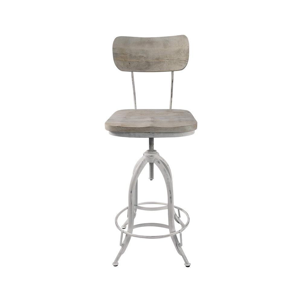 Mason Adjustable Barstool - Whitewash. Picture 5