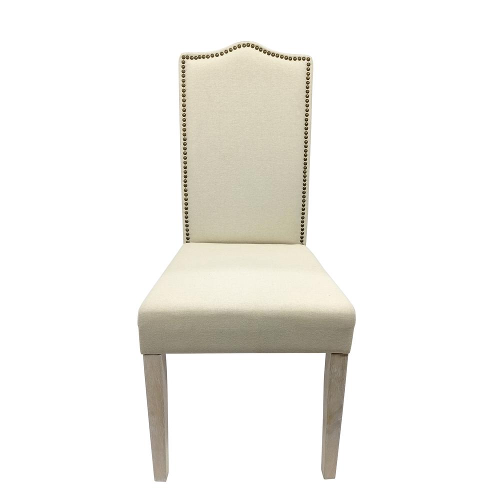 Romero Parson Chair - Natural Driftwood - Linen Upholstery. Picture 2