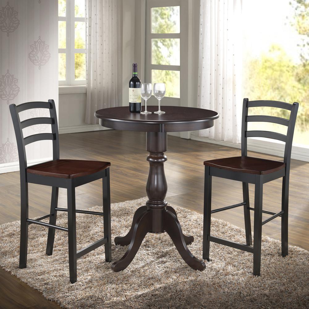 Fairview 30" Round Pedestal Bar Table - Espresso. Picture 4