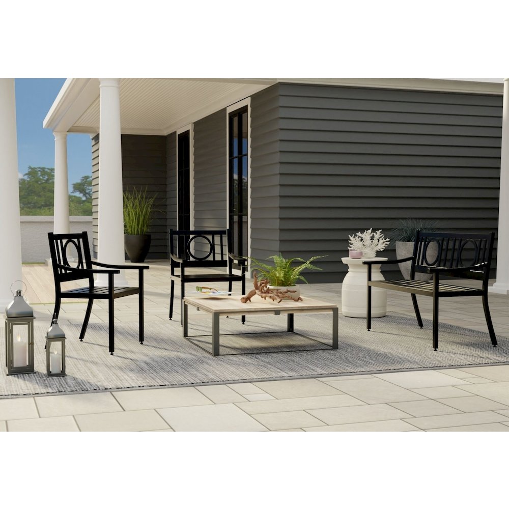 Gramercy Outdoor Bench - Black. Picture 8