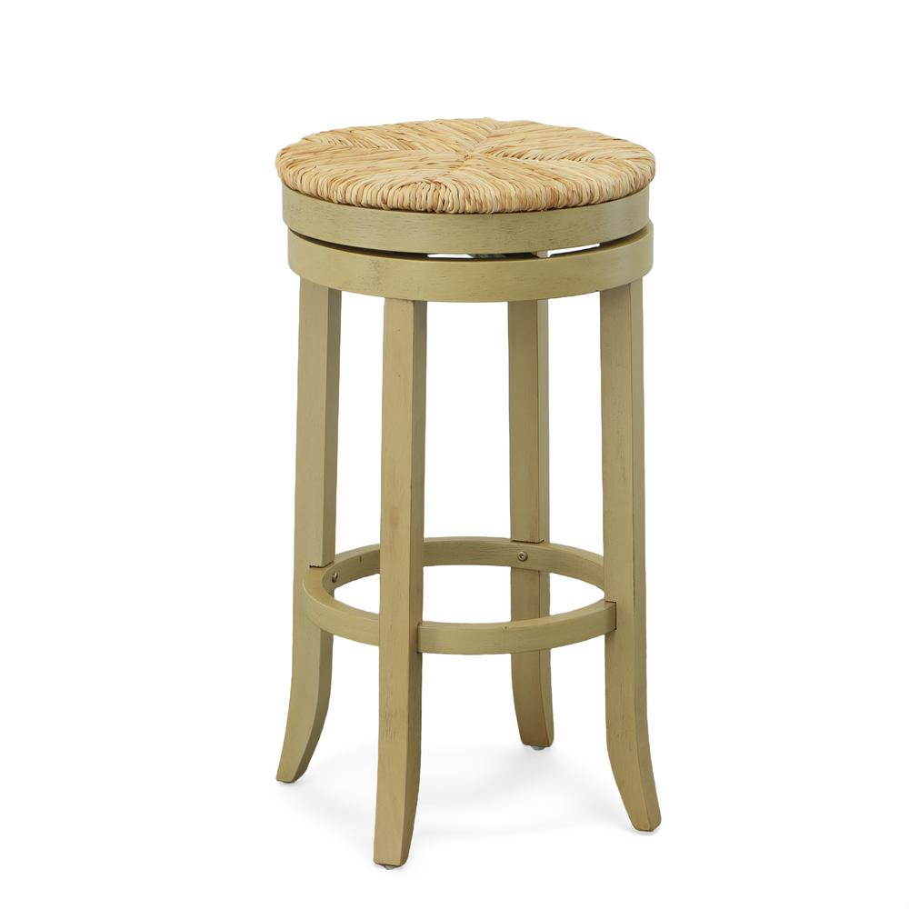 Irving 30" Swivel Rush Seat Barstool - Weathered Gray. Picture 2