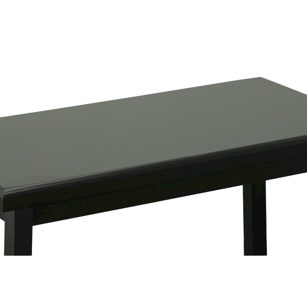 Asian Thick Top 42" x 22" Bar Table - Antique Black. Picture 3