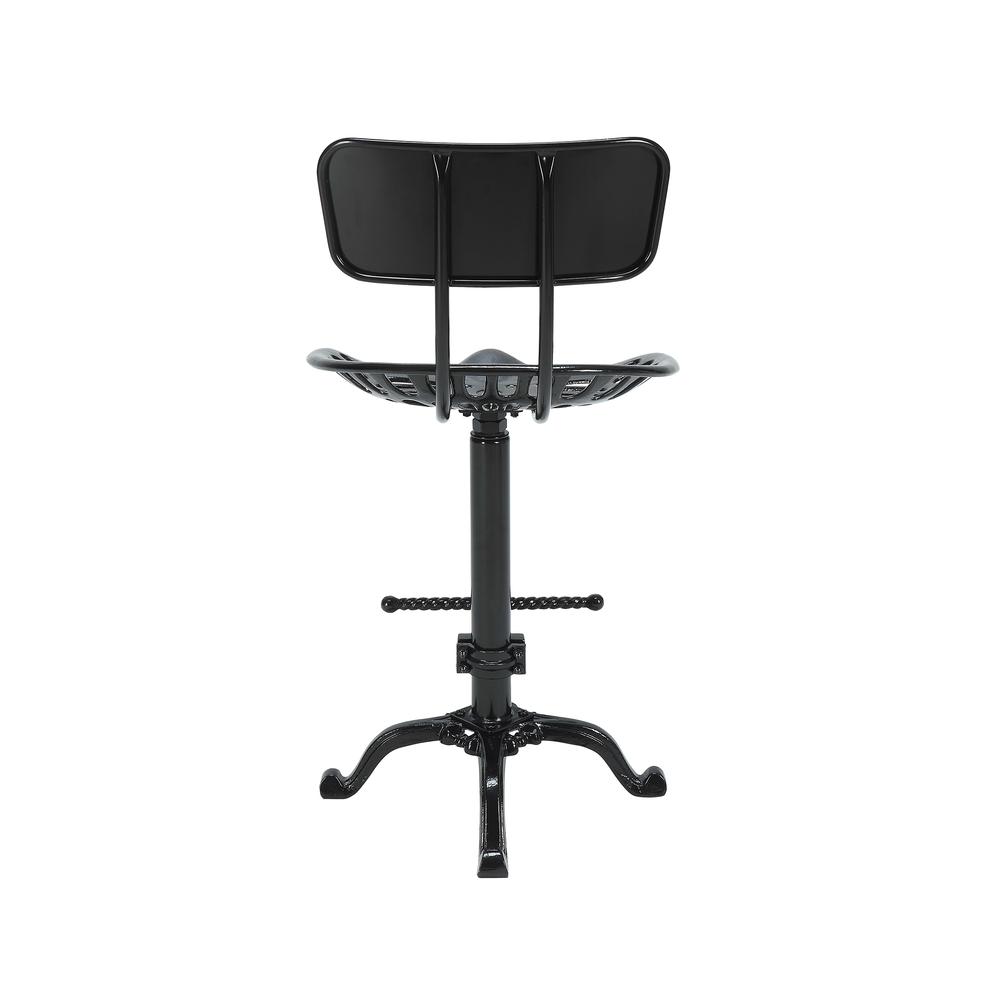 August Tractor Seat Barstool with Back - Black. Picture 4