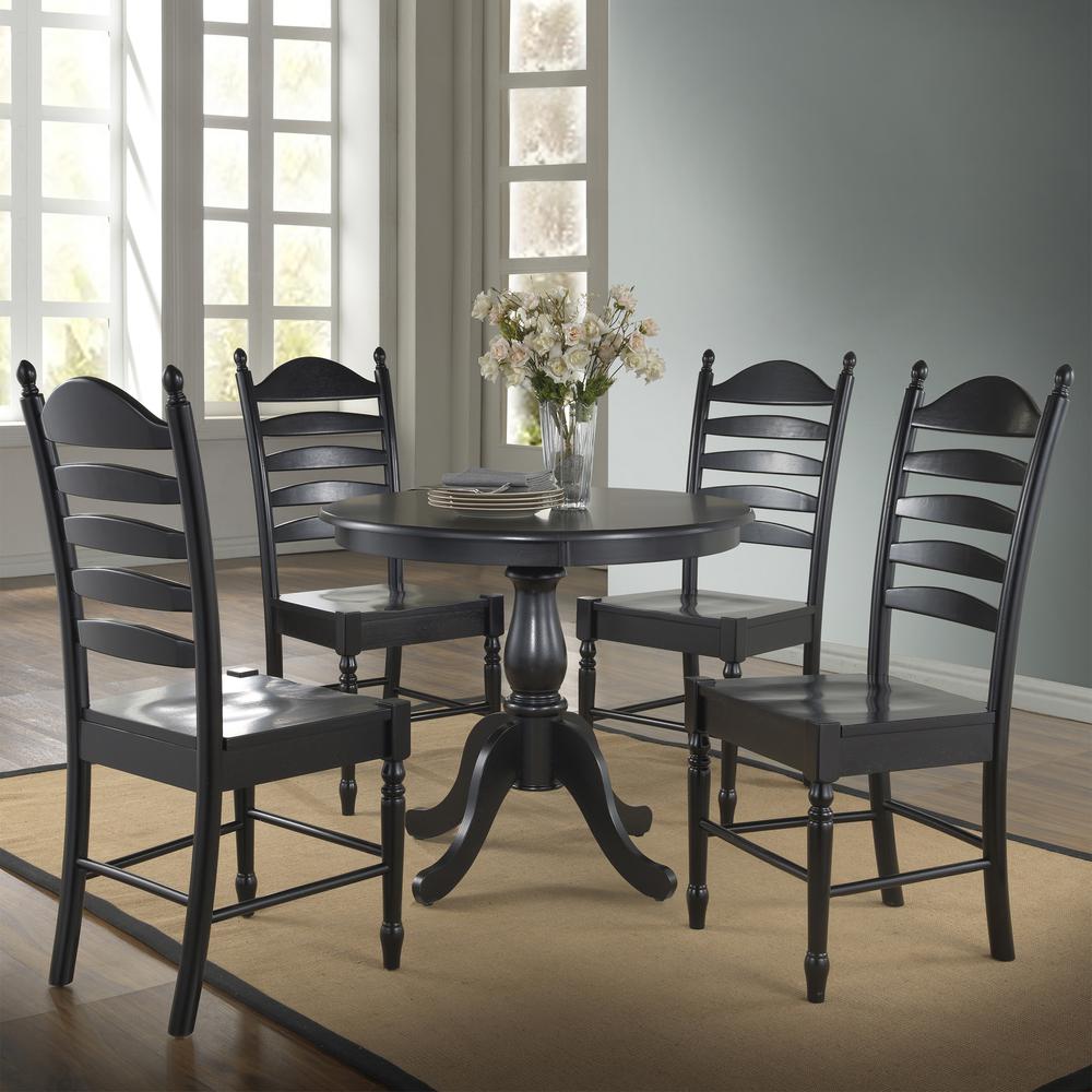 Fairview 36" Round Pedestal Dining Table - Antique Black. Picture 6