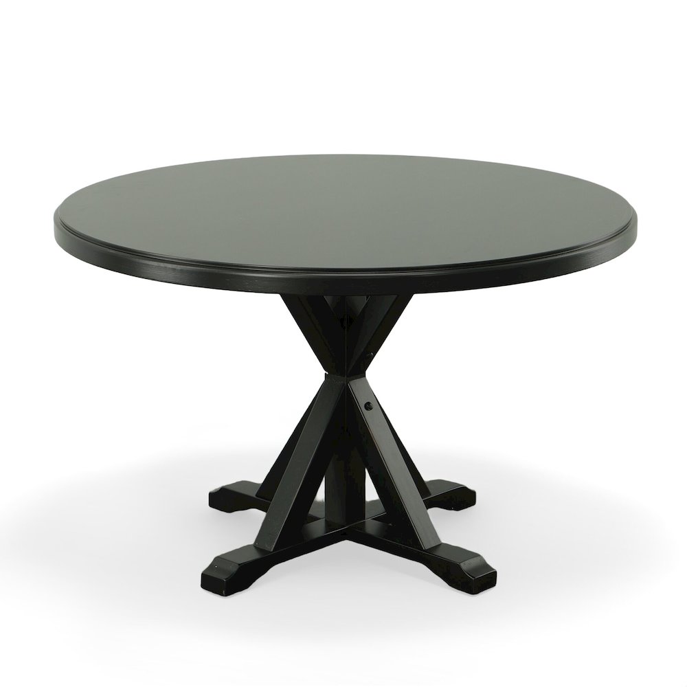 Monet X Base Dining Table with 2 Whitman Dining Chairs - Antique Black. Picture 1