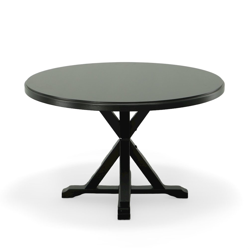 Monet X Base Dining Table with 2 Whitman Dining Chairs - Antique Black. Picture 2