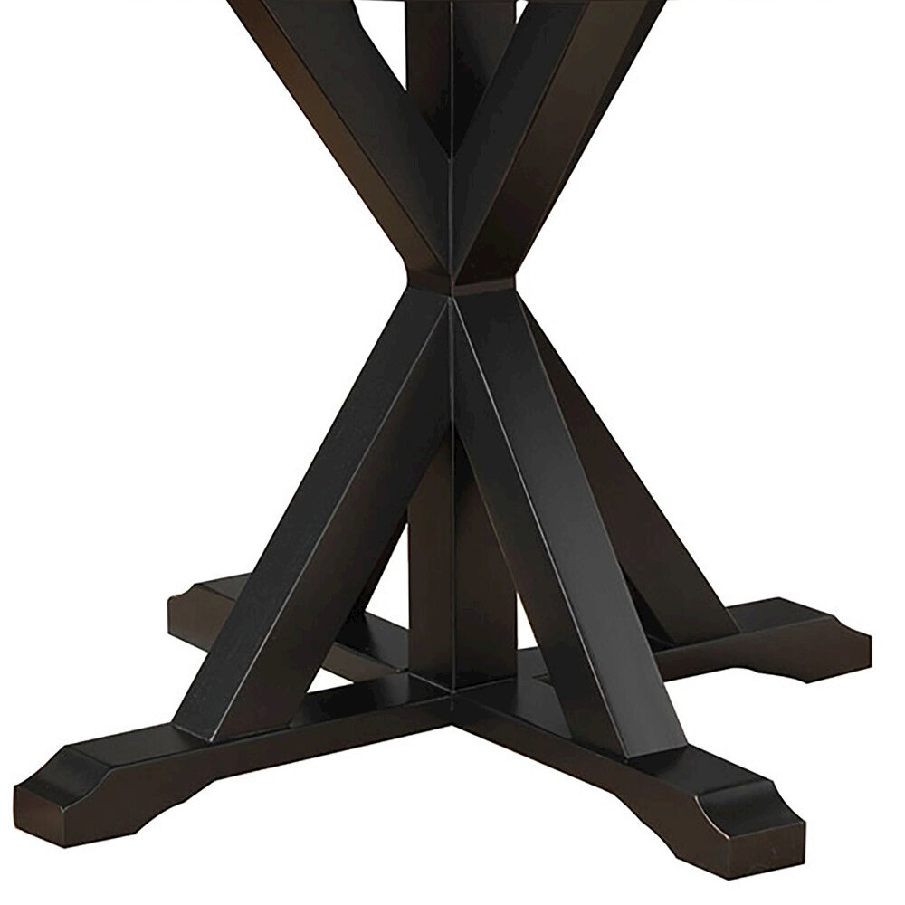 Monet X Base Dining Table with 2 Whitman Dining Chairs - Antique Black. Picture 6