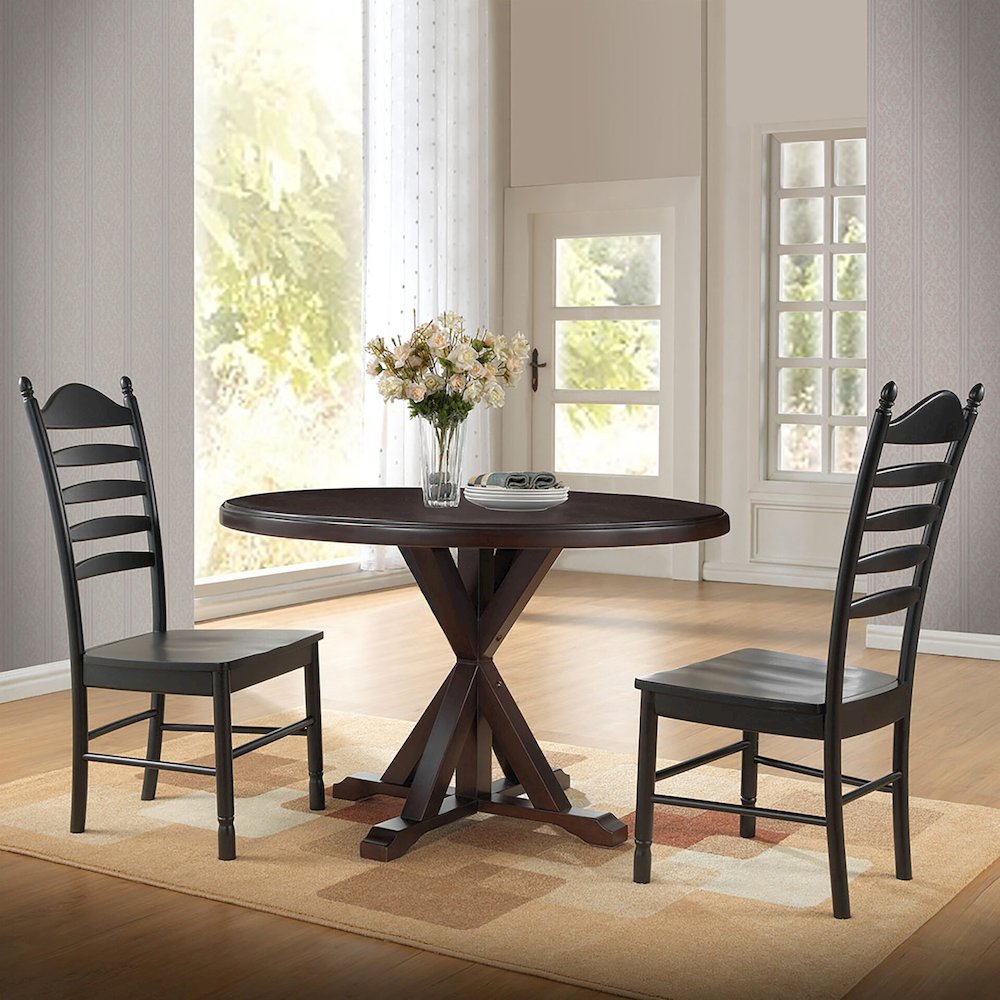 Monet X Base Dining Table with 2 Whitman Dining Chairs. Picture 4