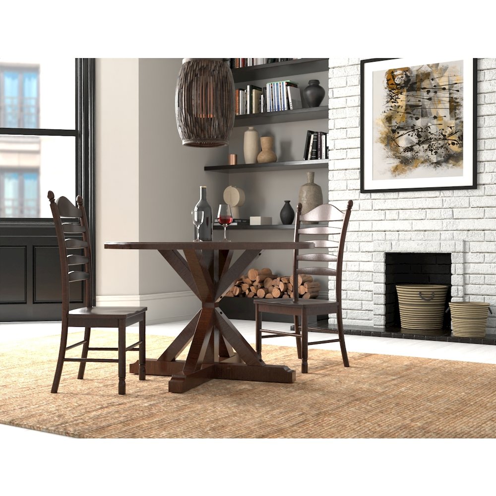 Monet X Base Dining Table with 2 Whitman Dining Chairs - Espresso. Picture 5