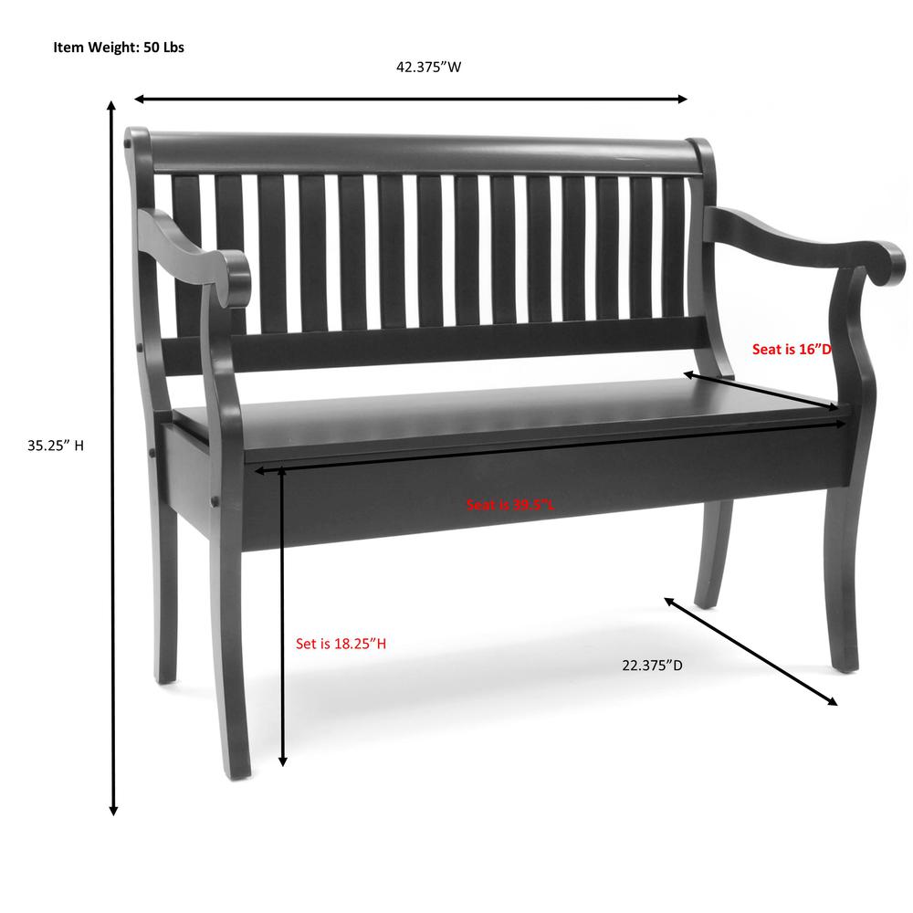 Veranda Storage Bench - Antique Black. Picture 11