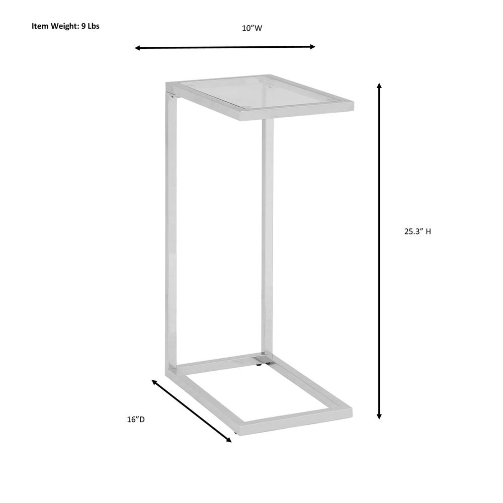 Aggie C-Form Accent Table - Glass Top - Gold. Picture 8