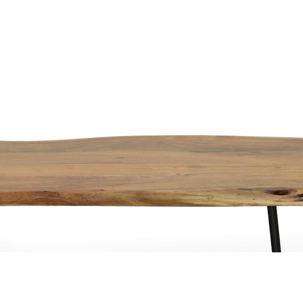Seti Live Edge Coffee Table/Bench - Natural Top - Black Base. Picture 7