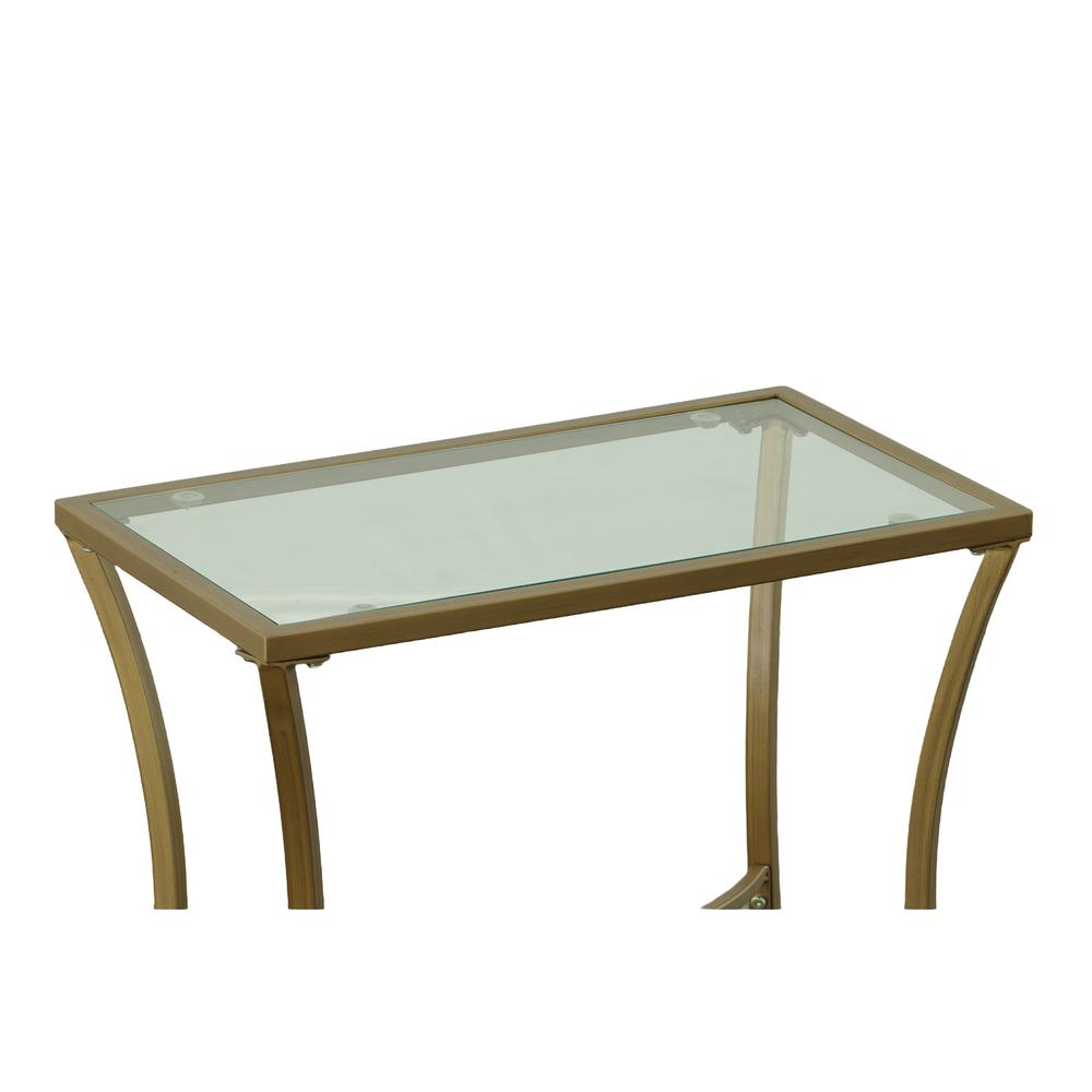 Palin Glass Top Accent Table - Antique Gold. Picture 3