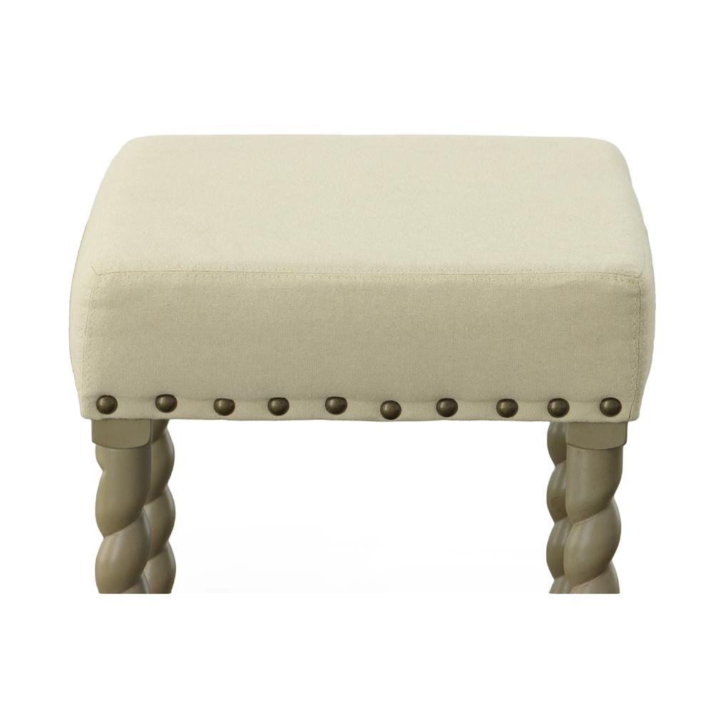 Remick 30" Barstool - Weathered Gray - Linen Upholstery. Picture 3