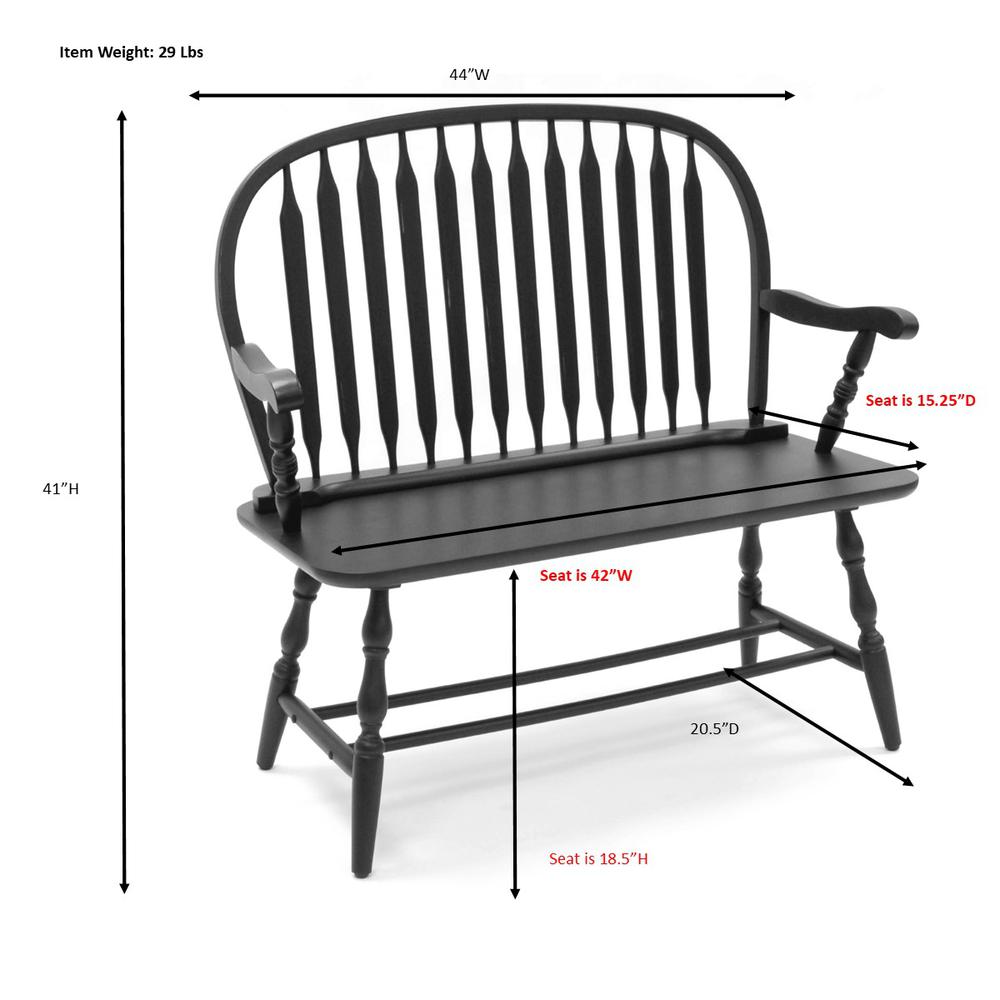 Windsor Bench - Antique Black. Picture 7