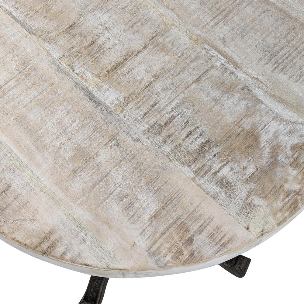 Colton Adjustable Vintage Table - Natural Driftwood Top - Aged Iron Base. Picture 5