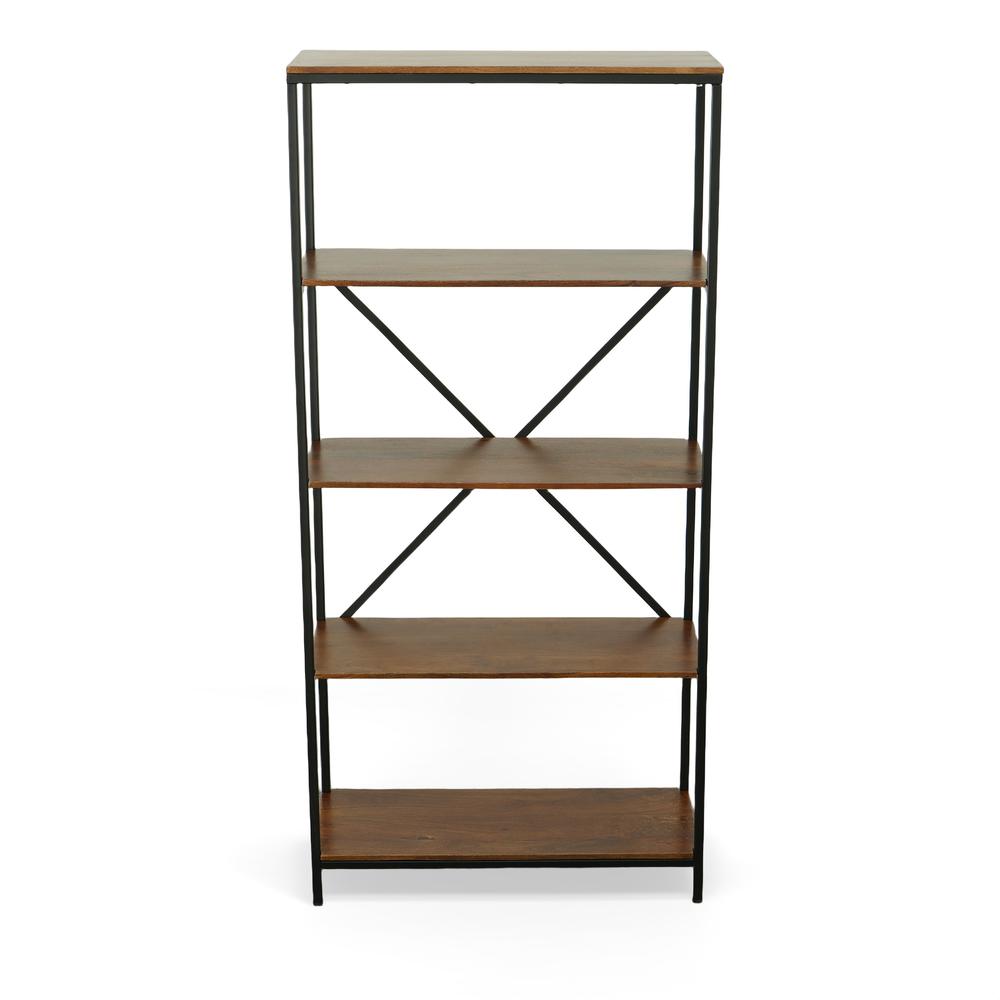 Brayden Tall Bookcase - Chestnut/Black. Picture 2
