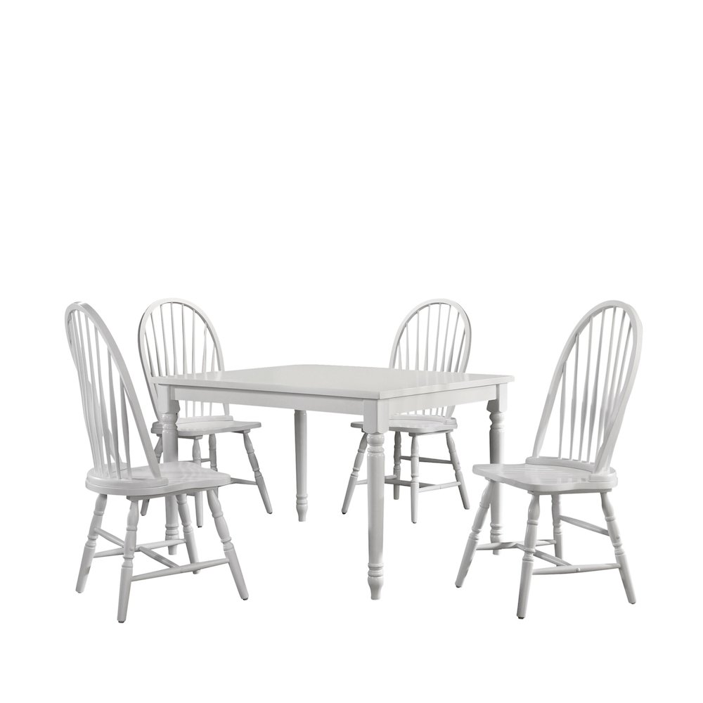 Draven Farmhouse Dining Table with 4 Laurant Upholstered Dining Chair. Picture 1