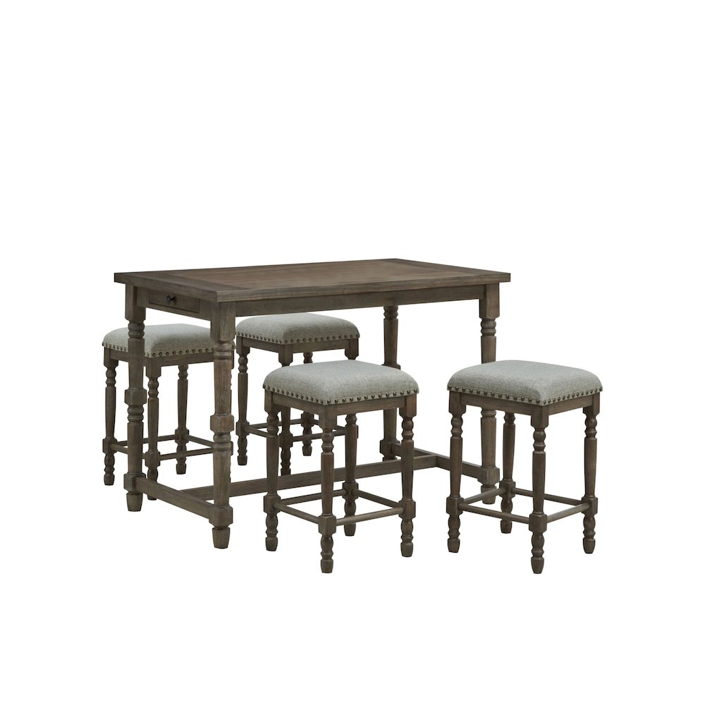 Brittany Deluxe Bar Table - Vintage Walnut. Picture 3