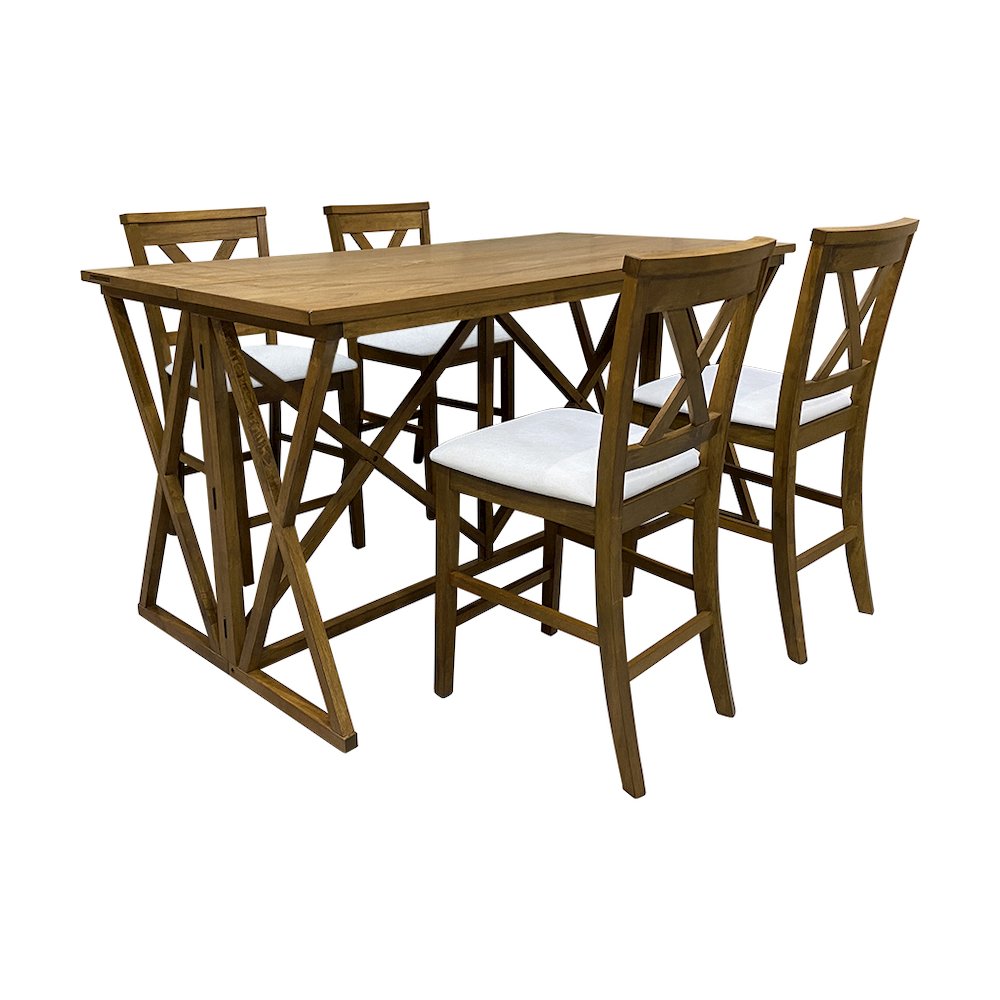 Taylor Flip Top Bar Table with 4 Counter Stools - Golden Oak. Picture 4