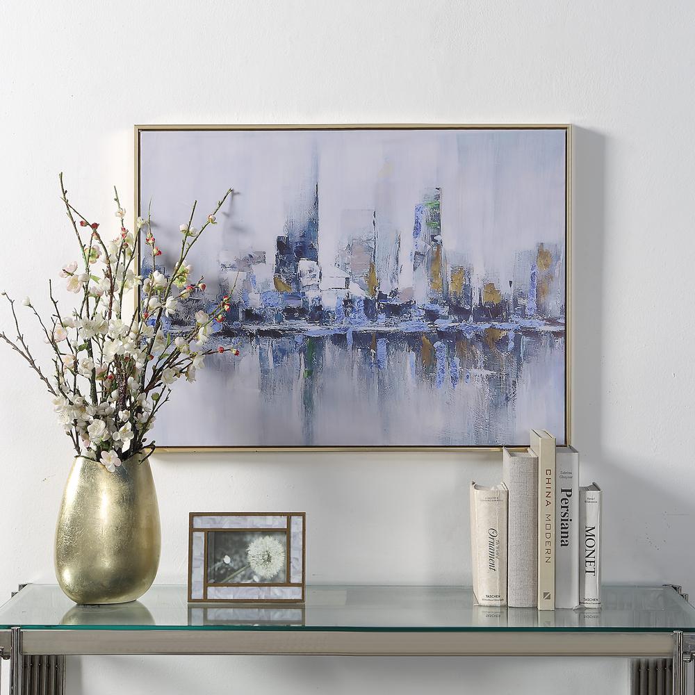 Cityscape Abstract Wall Art - Gold Frame - Small. Picture 3