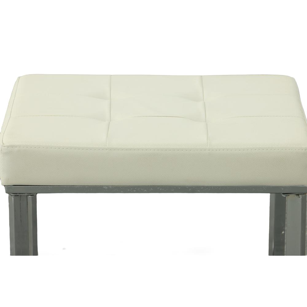 Summer Vanity Bench - White/Chrome. Picture 3