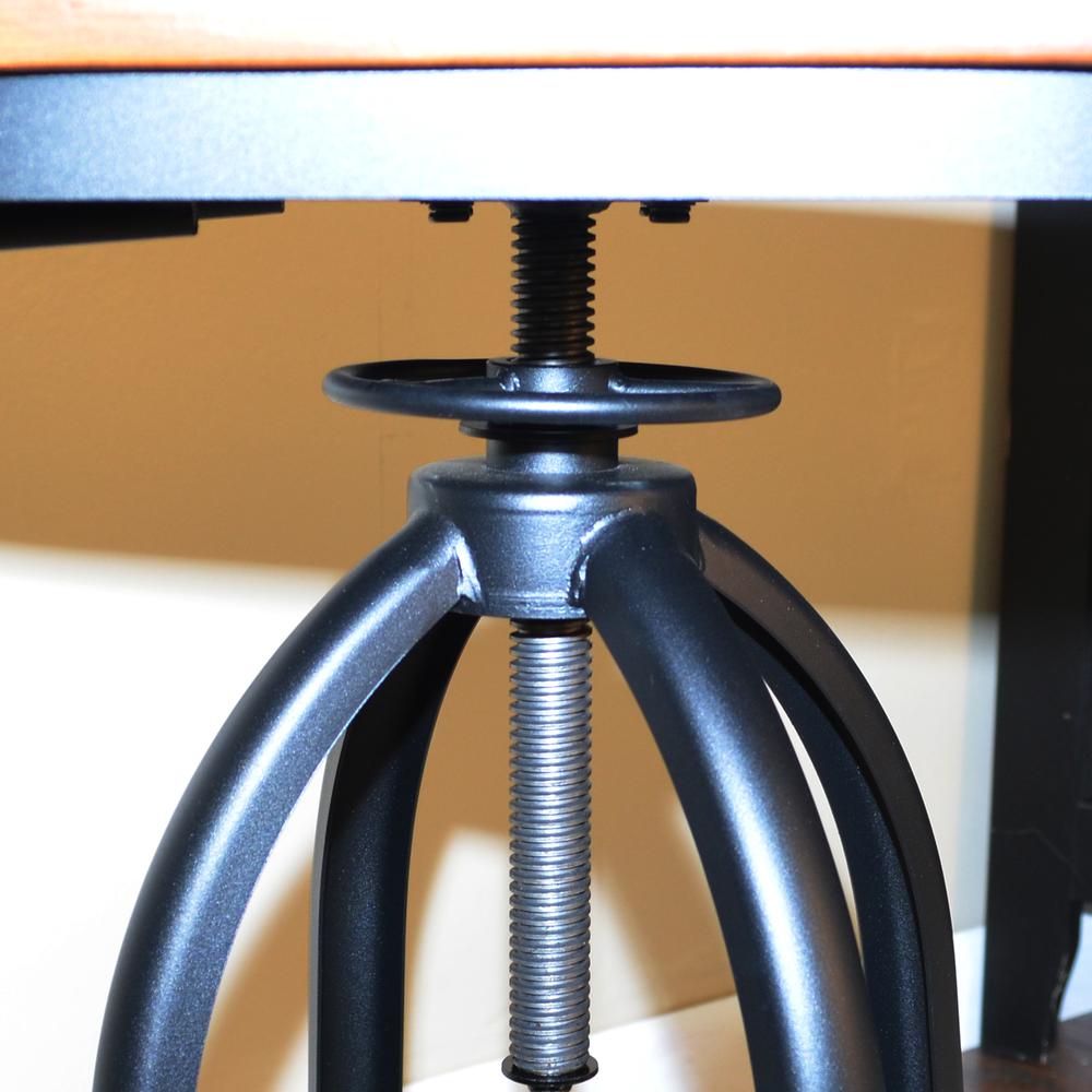 Mason Adjustable Barstool - Chestnut Seat - Black Base. Picture 10