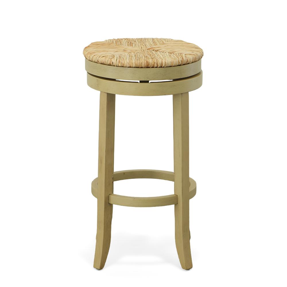 Irving 30" Swivel Rush Seat Barstool - Weathered Gray. Picture 1
