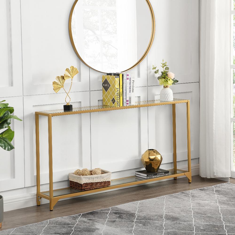 Graydon Slim Console Table - Gold. Picture 5