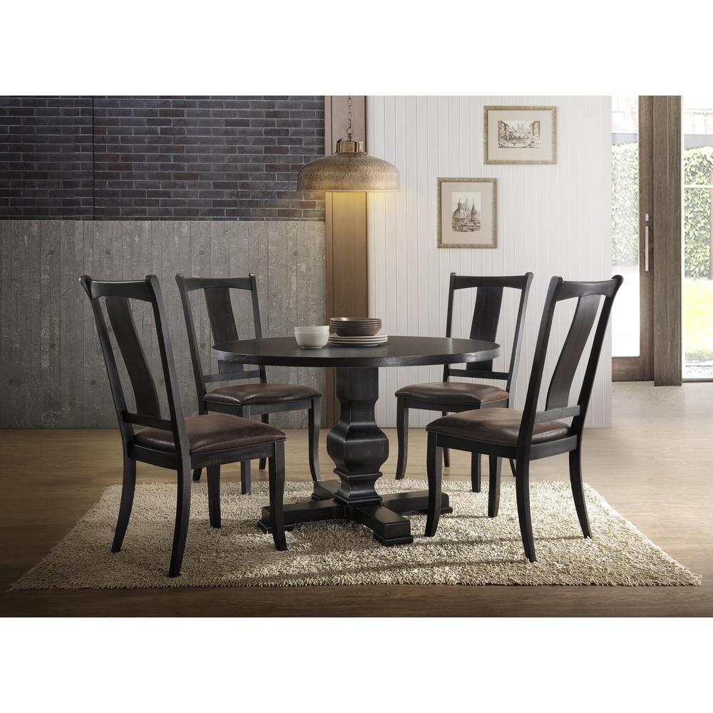 Carson 47" Round Pedestal Table - Black. Picture 5