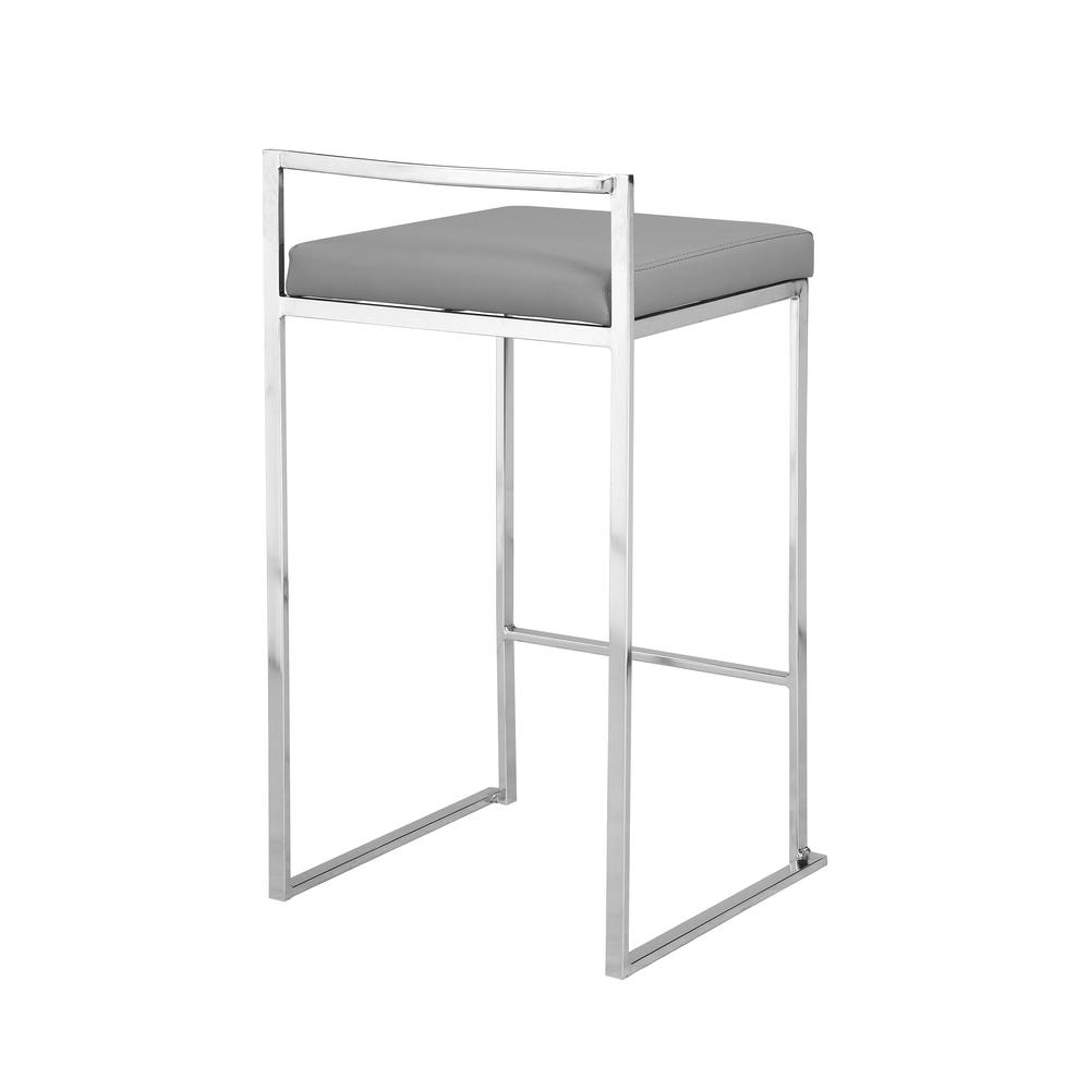 Lucien 25.25" Upholstered Counter Stool - Grey - Grey Upholstery. Picture 5