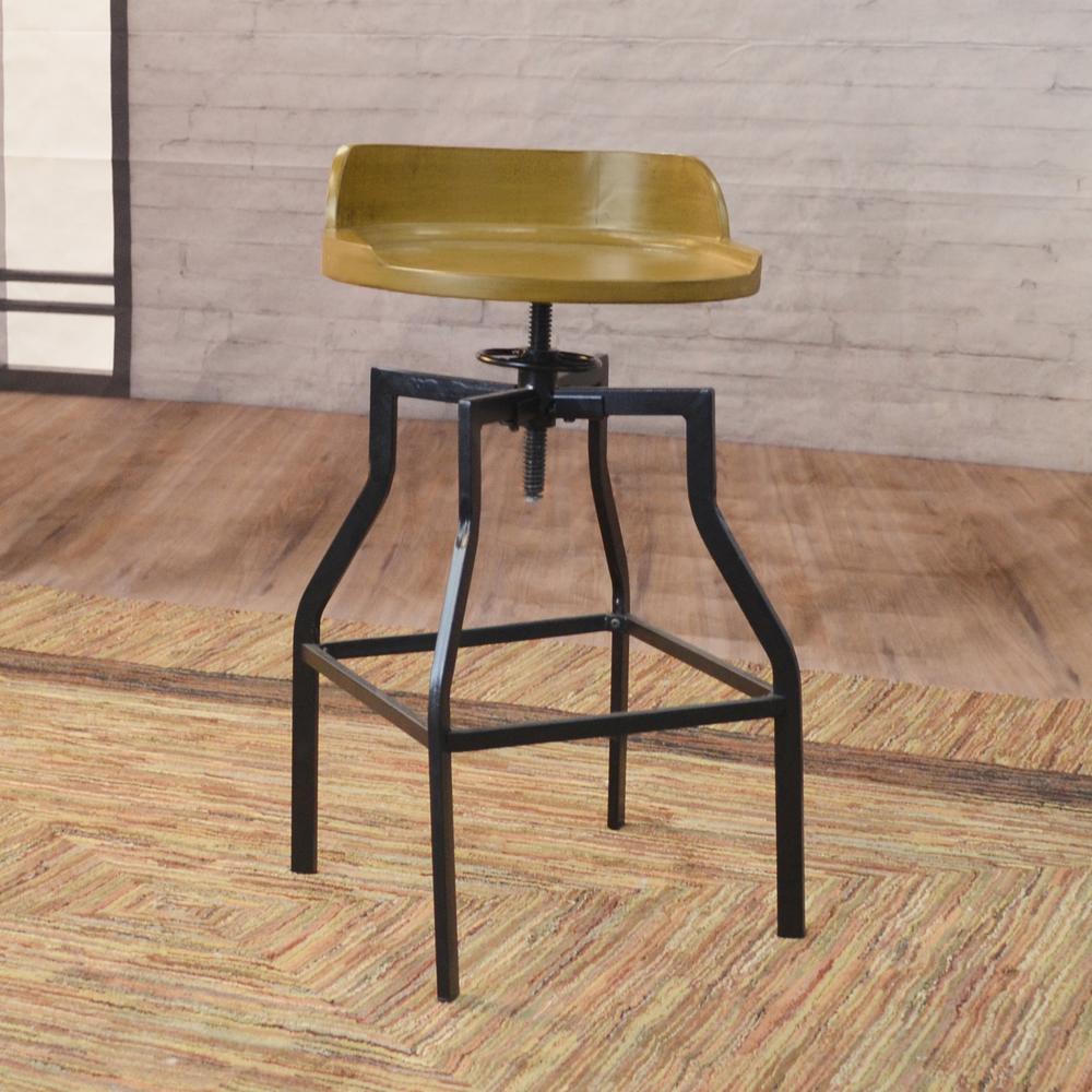 Marais Adjustable Barstool - Harvest Oak/Black. Picture 9