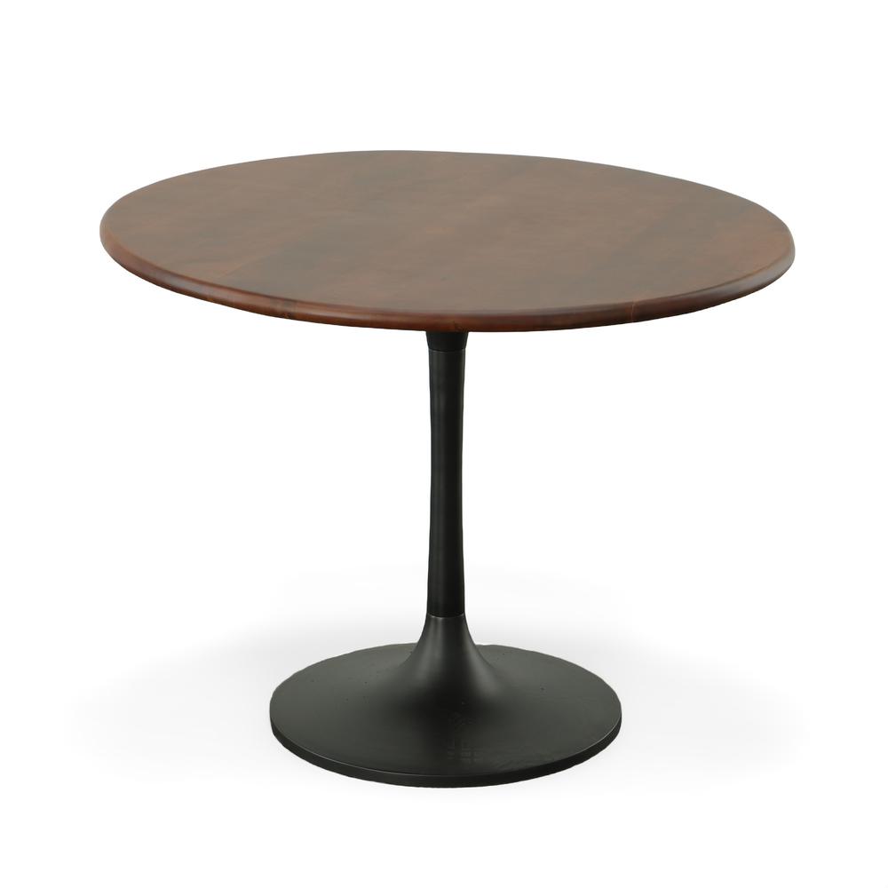 Alden Wood Top 40" Round Dining Table - Elm/Black. Picture 3