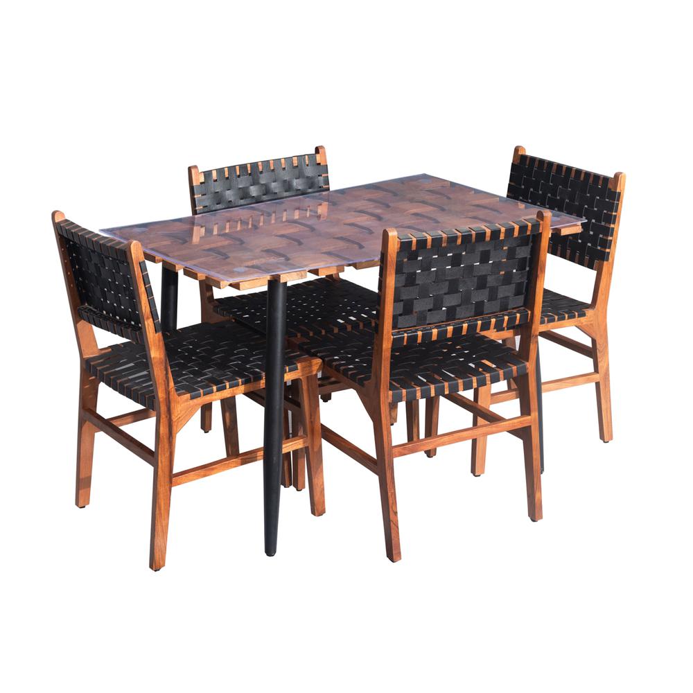 Waverly Dining Table - Honey Gold/Black. Picture 4
