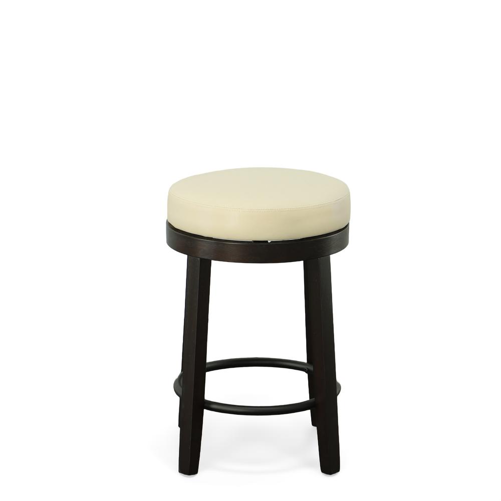 Era Swivel 24" Counter Stool - Set of 2 - Cream/Espresso. Picture 5
