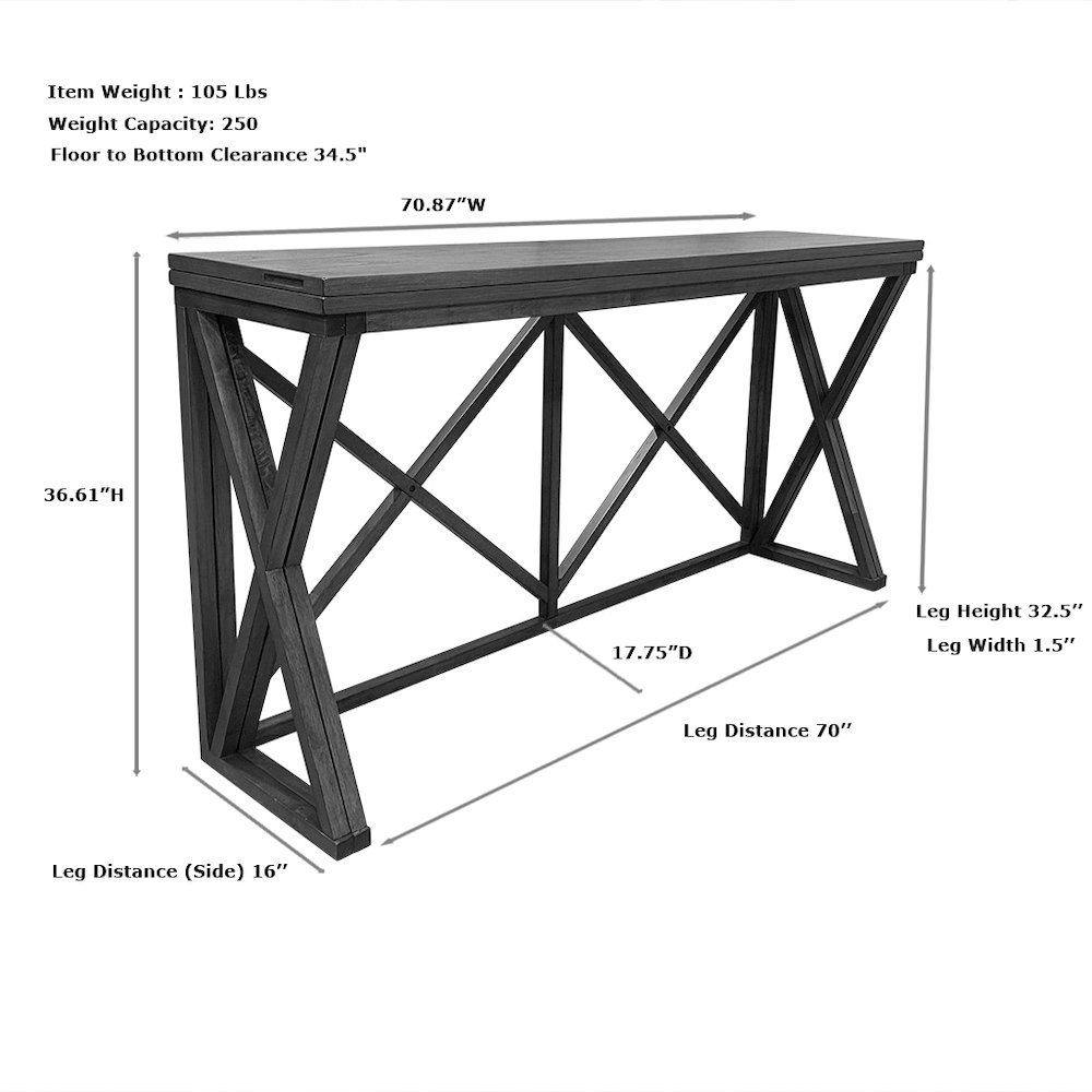 Taylor Flip Top Bar Table with 4 Counter Stools - Golden Oak. Picture 11