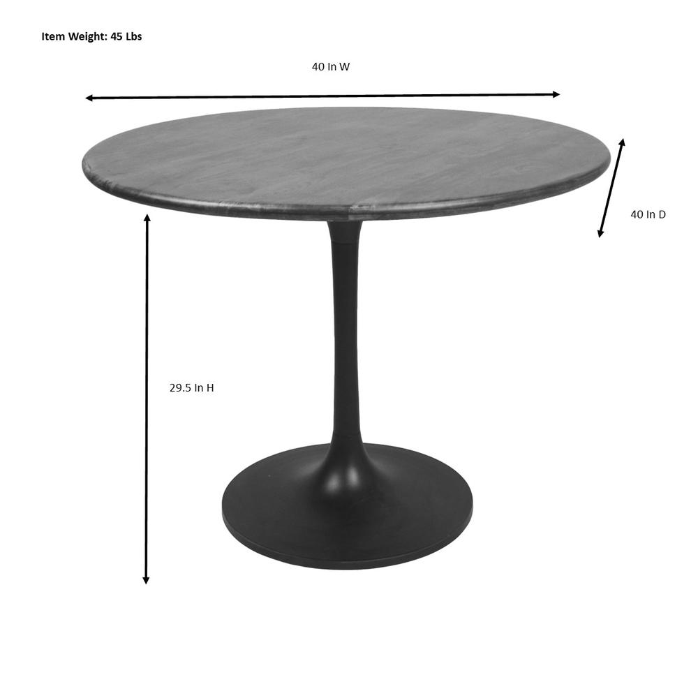 Alden Wood Top 40" Round Dining Table - Elm/Black. Picture 7