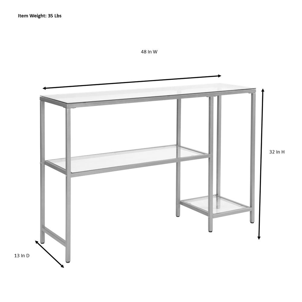 Rayna Console Table with Shelves - Gold. Picture 5