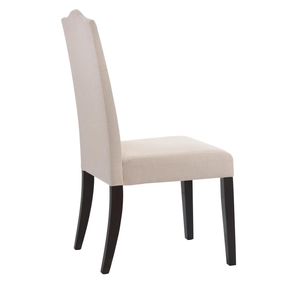 Romero Parson Chair - Espresso - Linen Upholstery. Picture 2