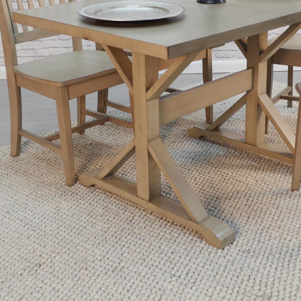 Florence Trestle Table - Weathered Gray. Picture 7