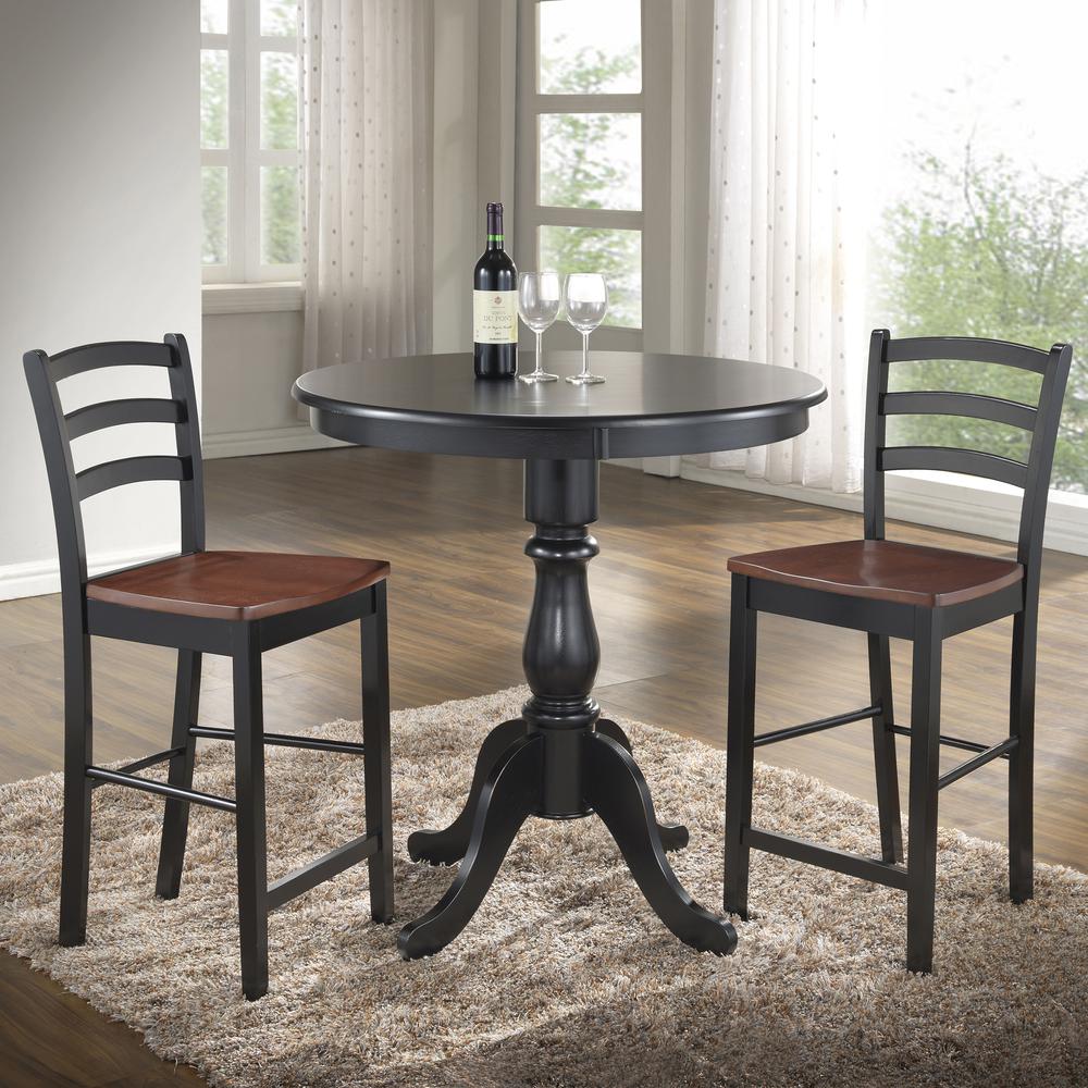 Fairview 36" Round Pedestal Bar Table - Antique Black. Picture 5