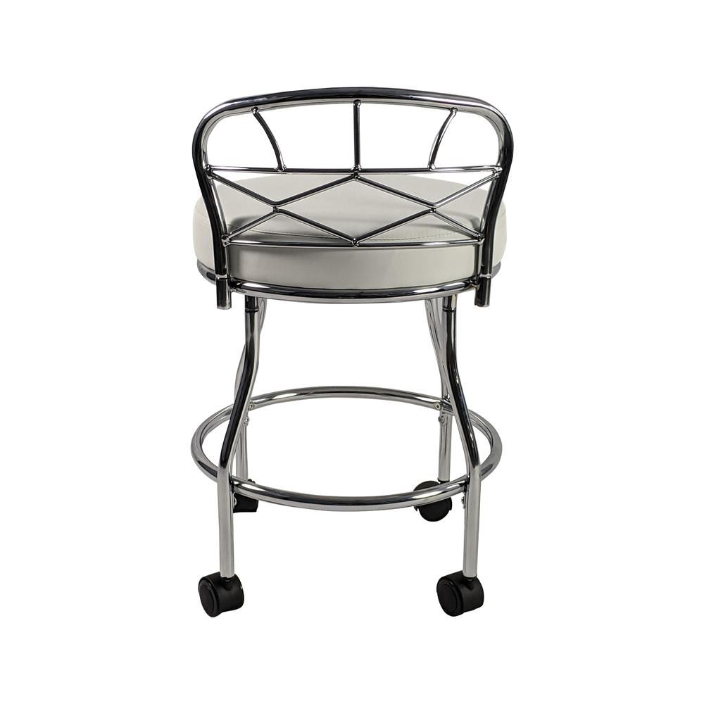 Diana X-Back Vanity Stool with Casters - Chrome. Picture 3
