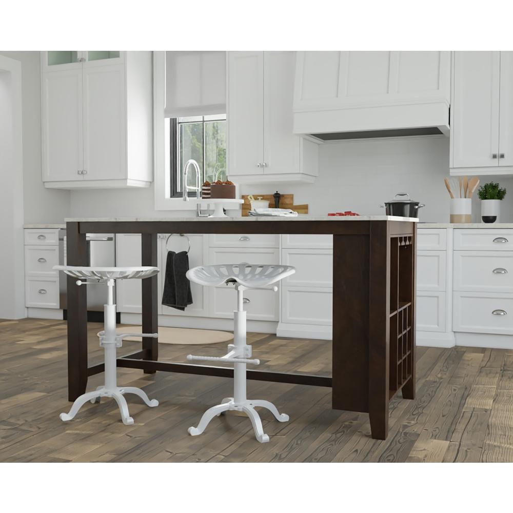 Adjustable Tractor Seat Barstool - White. Picture 6